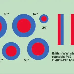 Seulement Aujourd'hui Mark I Decals DMK14497 British WWI Night Fighter Roundels Part 2 (2 sheets)