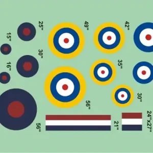 Mark I Decals DMK14404 RAF roundels Type A, A1, B (2 sheets) Quantité Limitée
