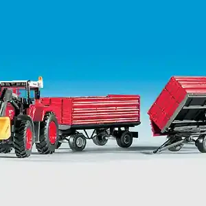 NEW! Kibri 12214 European Farm Equipment - Fendt Vario 926 Tractor with Loader and 2 Two-Axle Trailers Must-Have